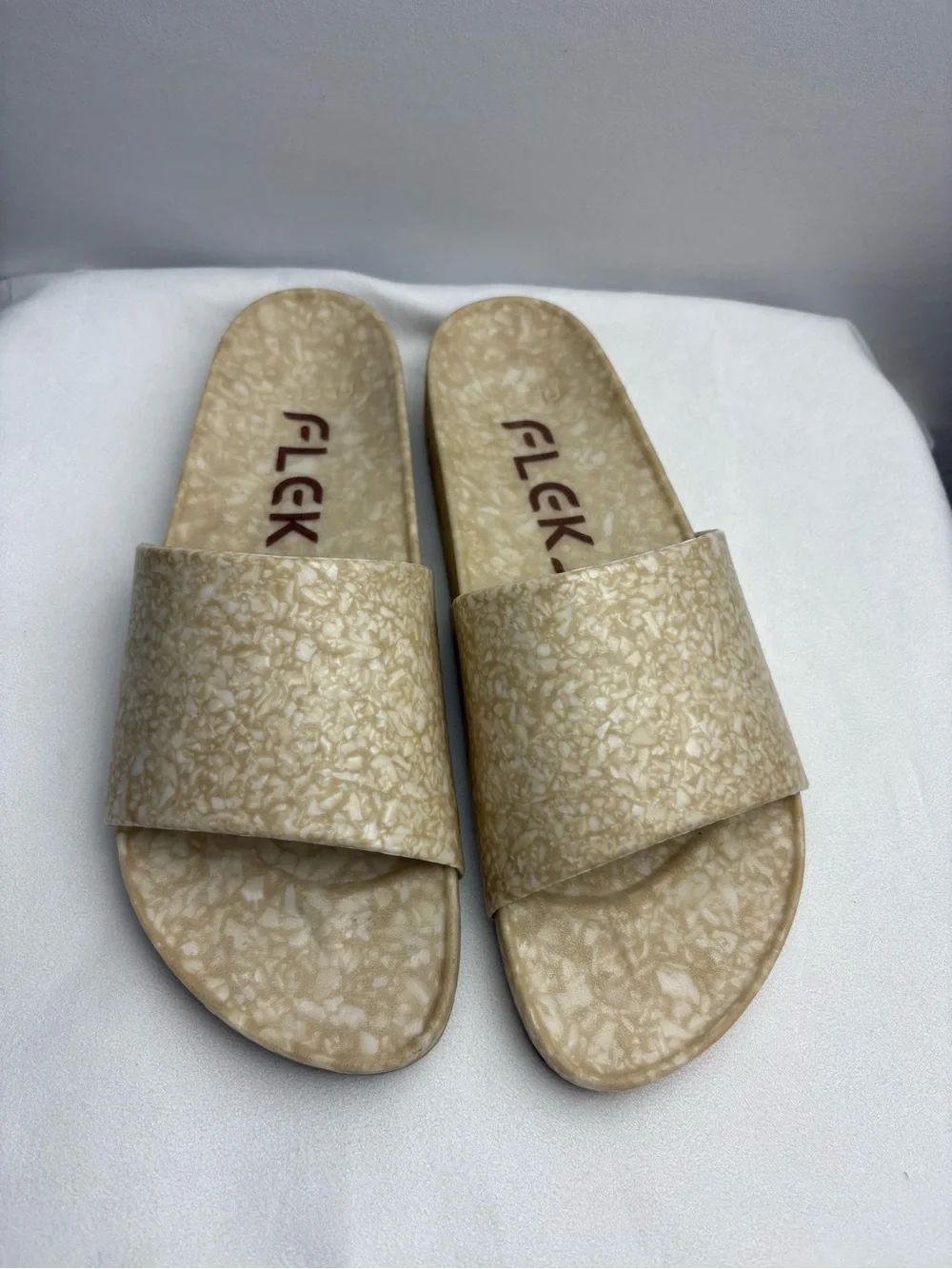 Womens Neutral Slide Sandals - Tan